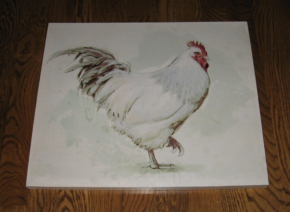 Large Canvas CHICKEN Wall PICTURE*Farmhouse Primitive/French Country/Urban Decor