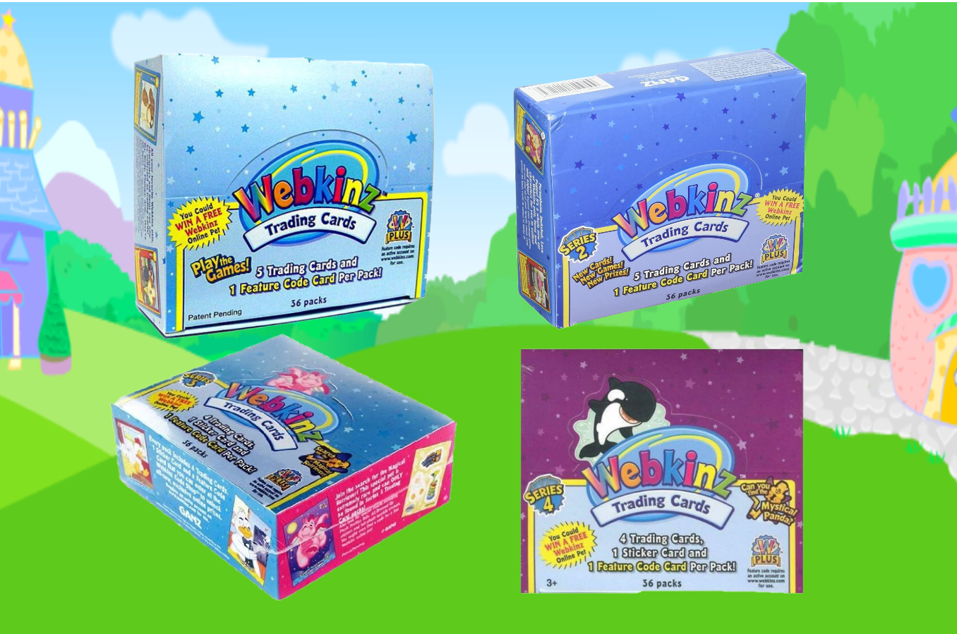 Webkinz Trading Card Game Series 1 2 3 and 4 Sealed Booster Box new TCG