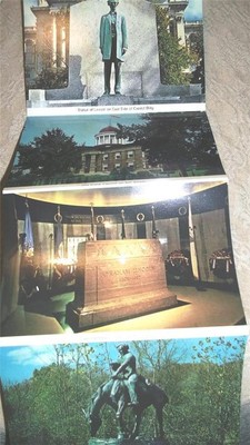 VINTAGE SPRINGFIELD ILLINOIS LAND OF LINCOLN POSTCARD BOOK SOUVENIR PHOTO FOLDER