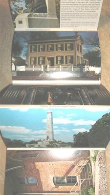 VINTAGE SPRINGFIELD ILLINOIS LAND OF LINCOLN POSTCARD BOOK SOUVENIR PHOTO FOLDER