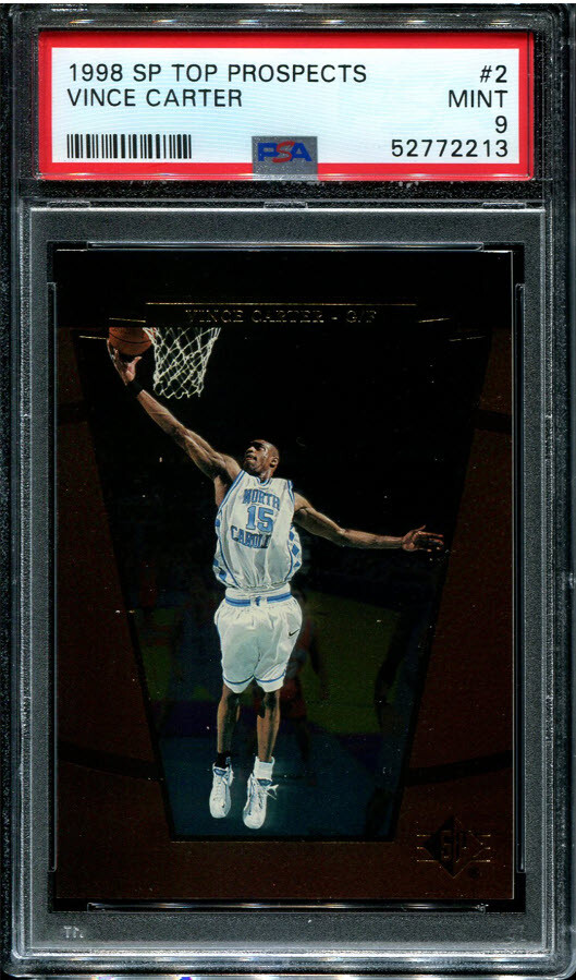 PSA 9 MINT 1998 SP TOP PROSPECTS VINCE CARTER #2 TARHEELS