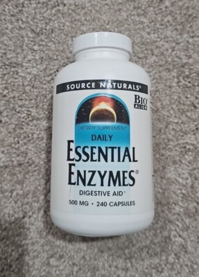 Source Naturals Daily Essential Enzymes 500 mg 240 Capsules Dairy-Free,