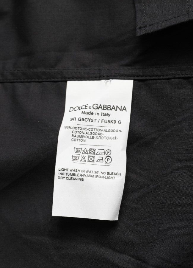 Pre-owned Dolce & Gabbana Shirt Dress Navy Blue Cotton Collared Formal 40/us15.75/m 500usd