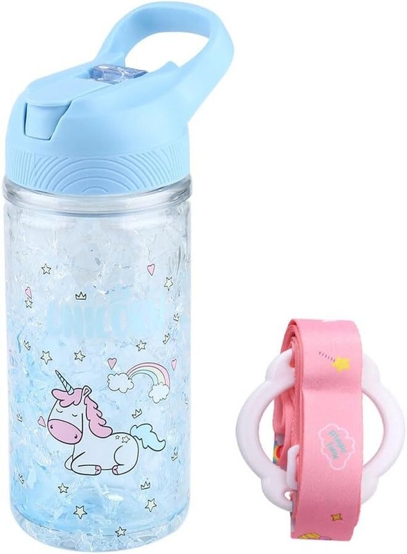 Unicorn Water Bottles for Girls,Cute Cup with Straw and Safety Lock, Outdoor Ind
