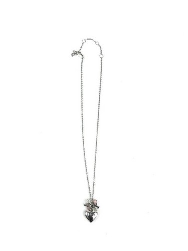Christian Dior Logo Necklace ec-21018 Silver Pink Trotter