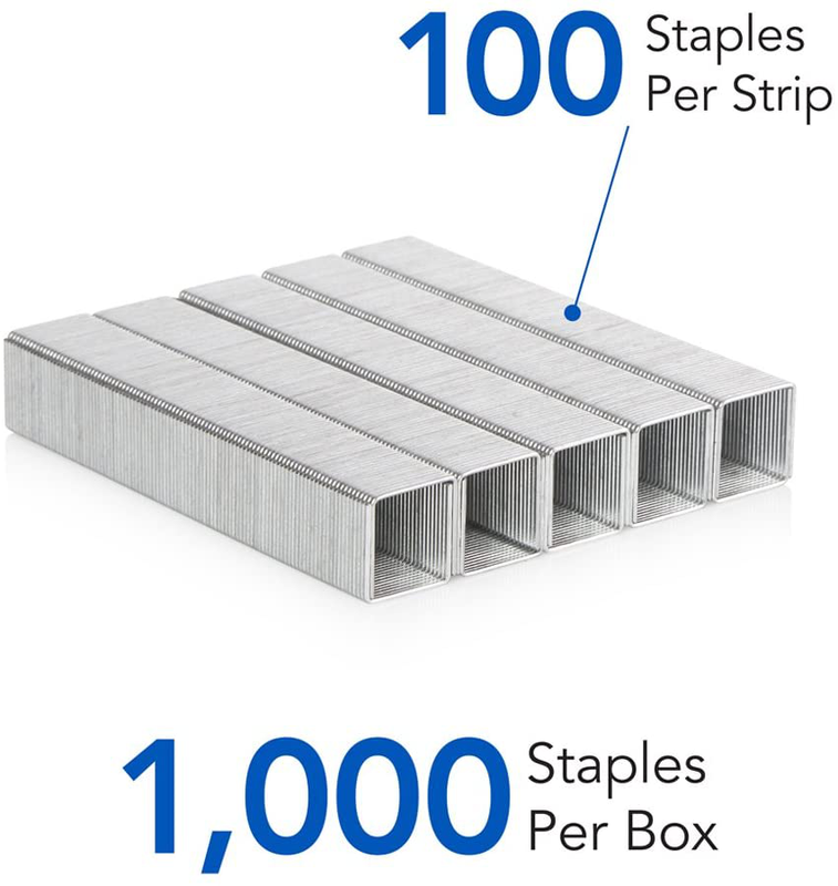Staples, Heavy Duty, 1/2" Length, 90 Sheet Capacity, 100/Strip, 1000/Box, 1 Pack