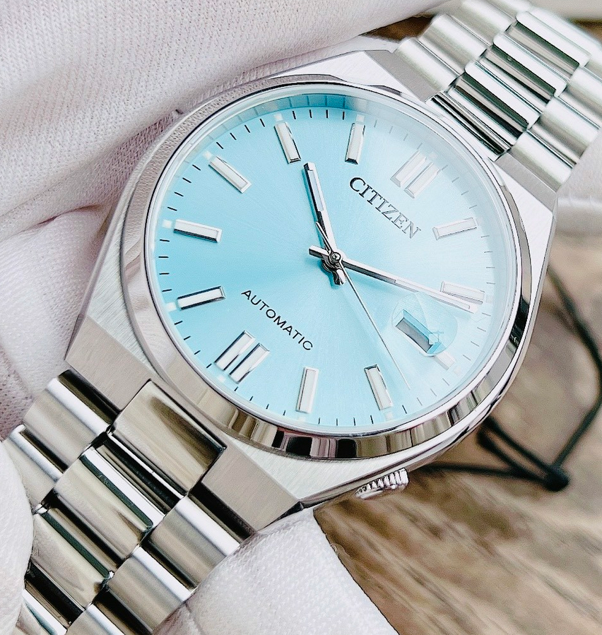 Pre-owned Citizen Tsuyosa Sapphire Crystal Automatic Turquoise Dial Nj0151-88m