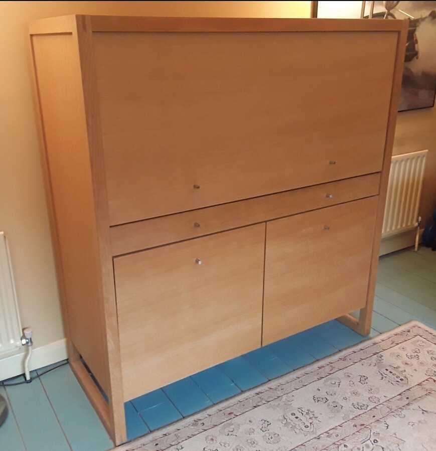 HABITAT BARELLO oak veneer home desk bureau computer unit as flat pack) in Guildford