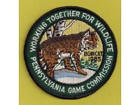 Pa Pennsylvania Fish Game Commission 1985 NEW 4/" Eastern Bobcat Cat WTFW Patch
