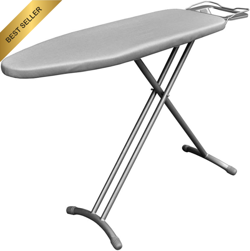 Folding Ironing Board 92x30Cm Adjustable Height with Iron Rest and Cotton Cover