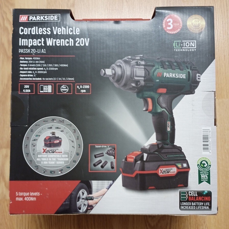 PARKSIDE PASSK 20Li A1 CORDLESS IMPACT WRENCH 20V INC BATTERY