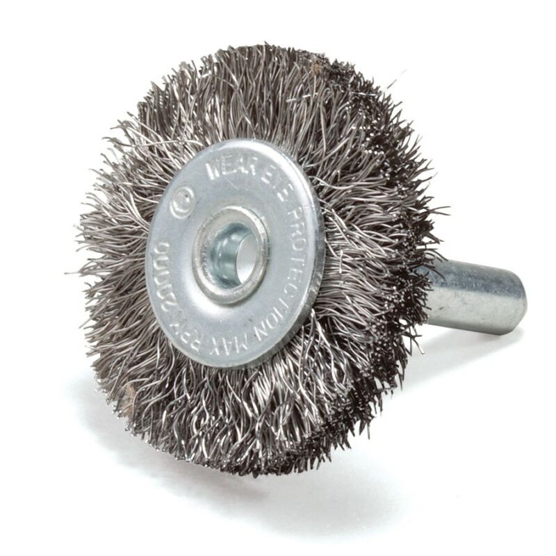 1.5" Crimped Wire Brush Stainless Steel with 1/4" Shank For Die Grinder or Drill