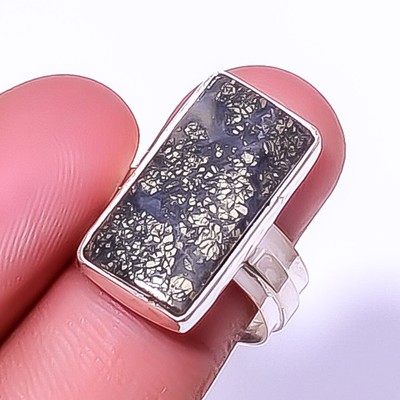Marcasite - Callahan Mine Gemstone 925 Sterling Silver Jewelry Ring s.8 A368