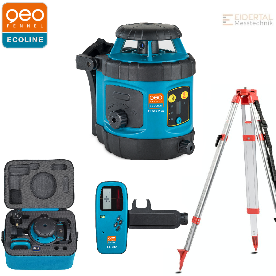 geo-Fennel ecoline Rotationslaser EL 515 Plus Baulaser SET mit Stativ Nivellier