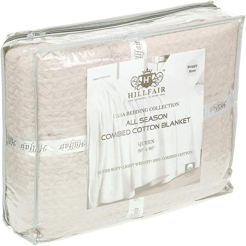 100% Combed Cotton Blanket&ndash; King Size Bed Blankets&ndash; Warm Soft All Season Breatha