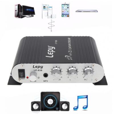 12V Mini Hi-Fi Bass Amplifier Booster Radio MP3 Stereo for Car Motorcycle Home