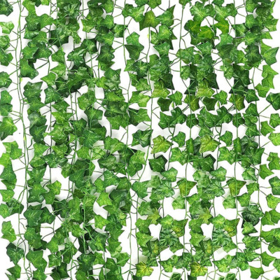 12 PCS Artificial Ivy Leaf Plants Fake Hanging Garland Plants Vine Home Decor US