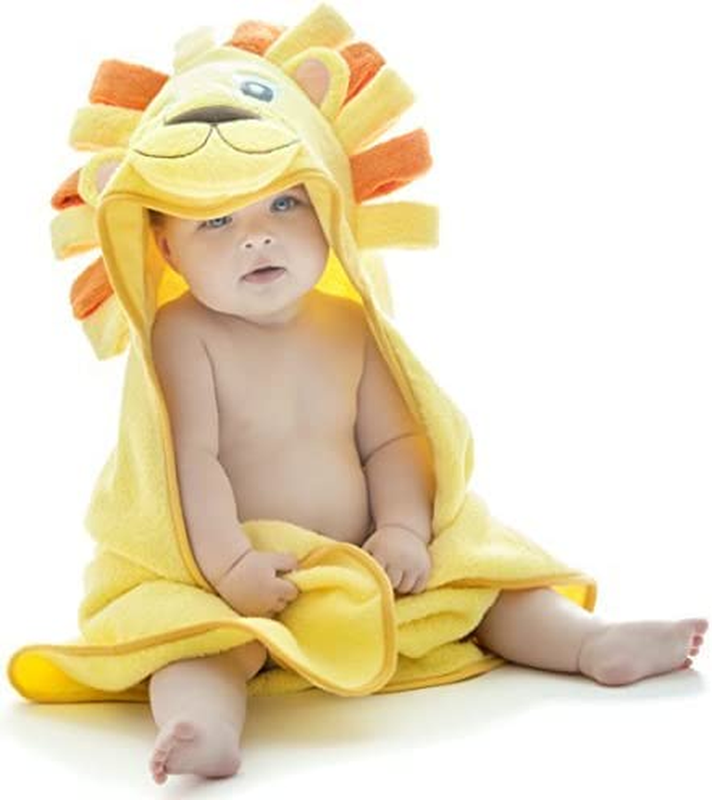 Hooded Baby Towel, Lion Design from Little Tinkers World, Ultra Absorbent, Durab