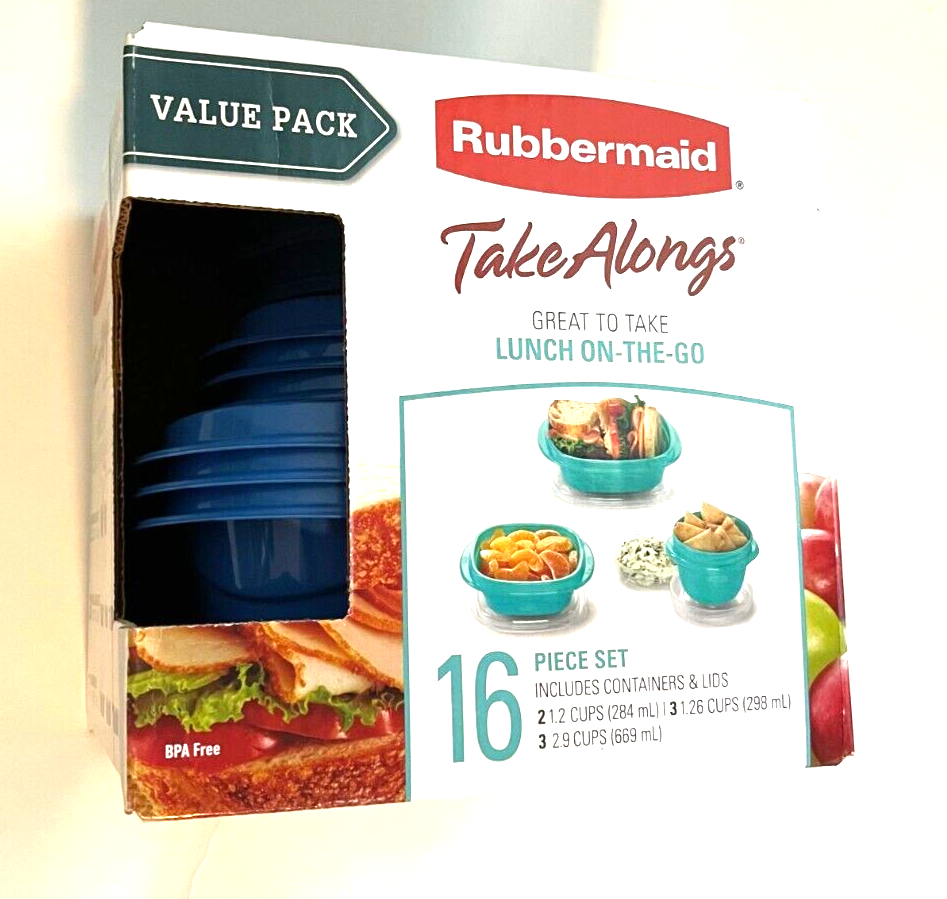 Rubbermaid Take Alongs 16 Piece Food Storage Set BPA Free Bl