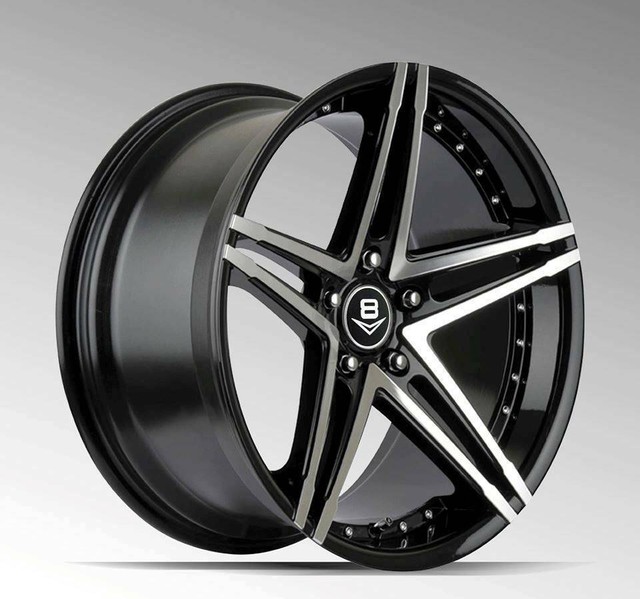 V8 V30 Black Machined Face Alloy Mag Wheels. 18",19",20" Wheels