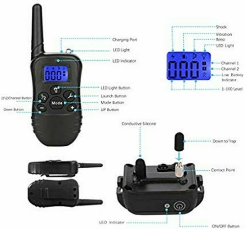 ETPET Shock Collar with Beep Vibrating and Shock for 2 Dogs- Remote Controlle...