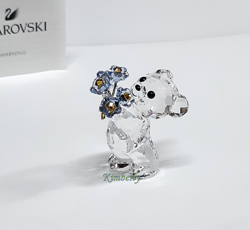Swarovski Kris Bear-Forget-me-not Blue Flower Crystal
