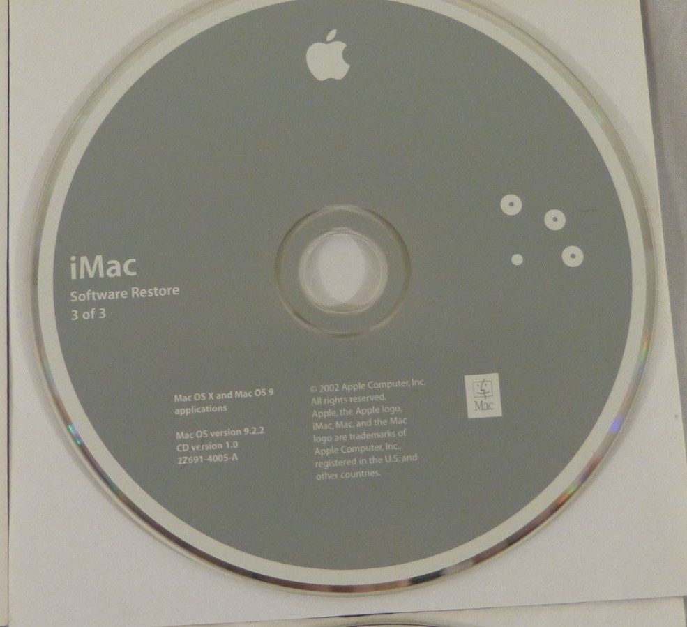 iMac 2002 OS X 10.2 Install Disk & Software Restore 9.2.2 & World Book 2003