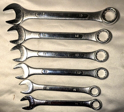 Vintage Drop Forged Steel Wrench Set 6 Piece 10mm-15mm