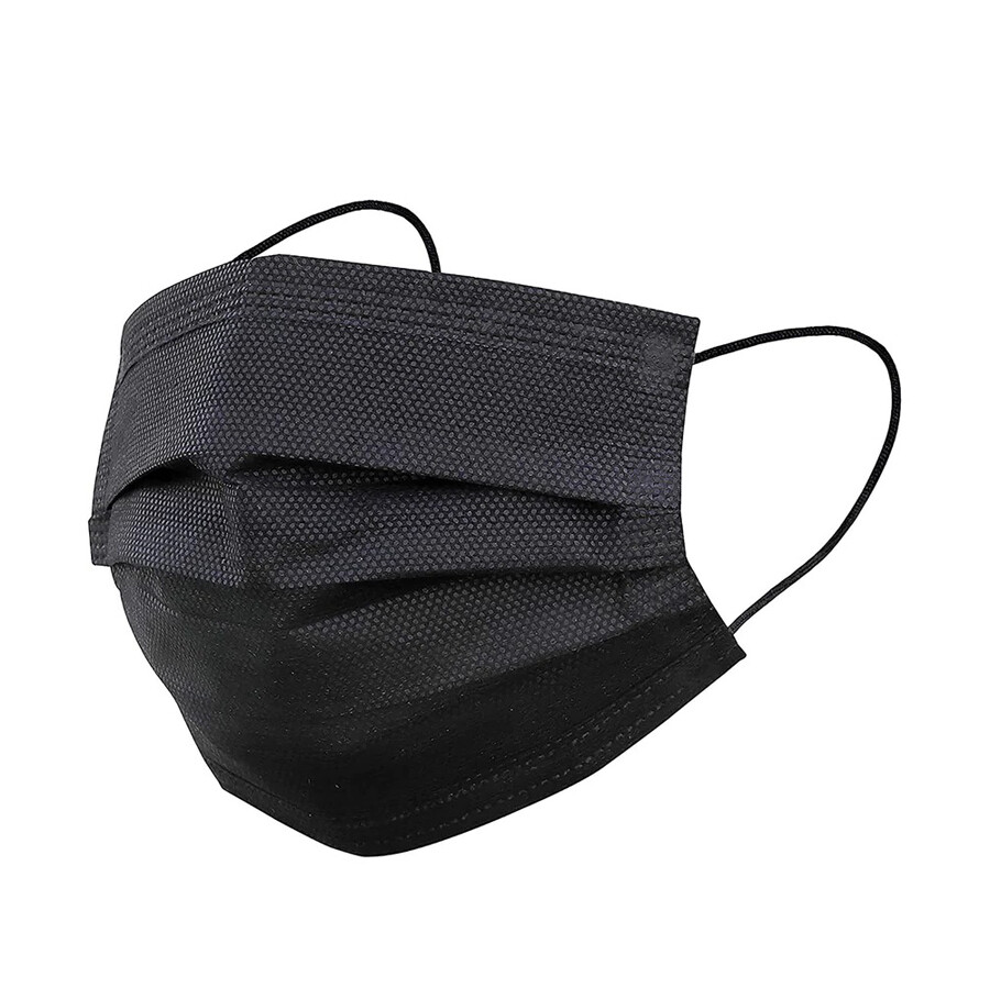 10-200 FFG Black Disposable Face Masks 3 Ply Non Medical
