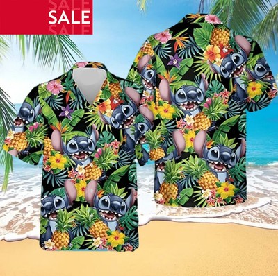 Stitch Hawaiian Shirt Summer Beach Trip Family Hawaiian Gift