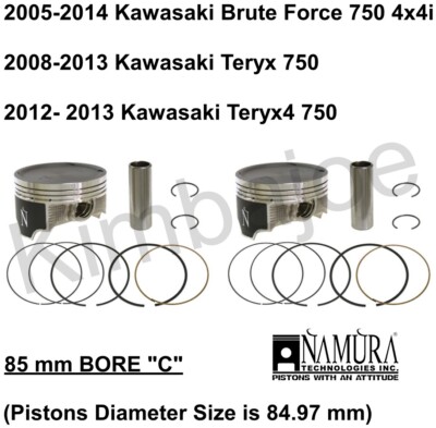 Kawasaki Brute Force 750 4x4i Teryx Teryx4 750 Listed 85 mm BORE ''C'' Piston Kits
