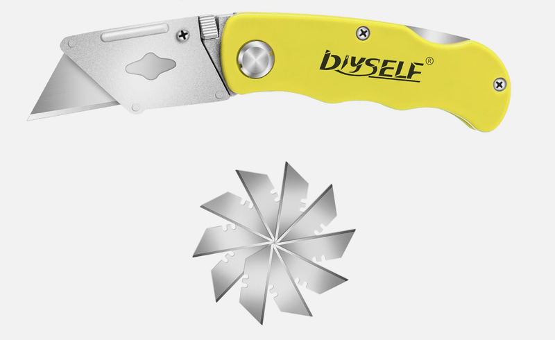 Box Cutter+10 Ps Extra Sk5 Quick Change Blade Yellow Color
