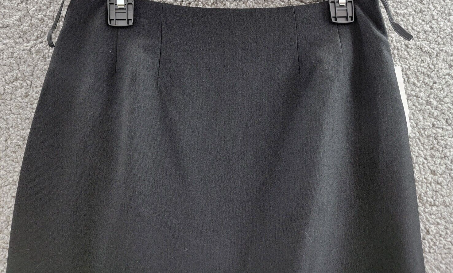 Kasper Crepe Pencil Midi Skirt Women's 4 Black Solid Slit Back Zipped Closure - Picture 2 of 15