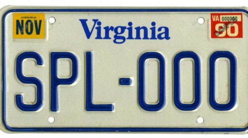 Virginia License Plate 1990