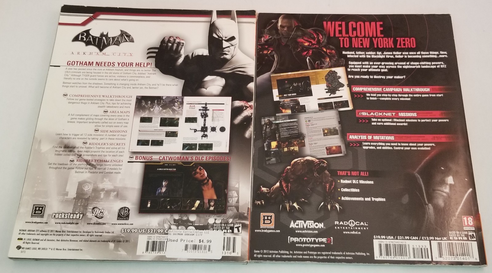 Lot of 4 Game Guides ~Skyrim~Dante's Inferno~Prototype 2~Arkham City~