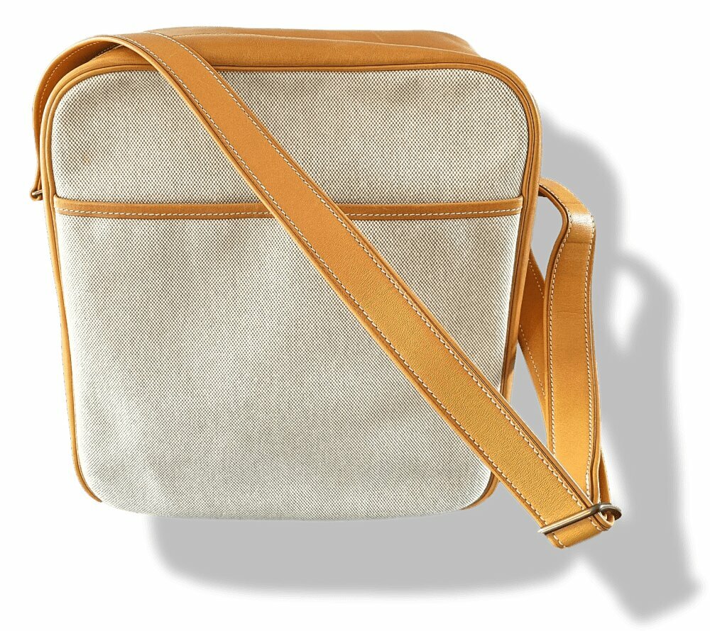 Hermes 97 Natural Canvas & Leather VICTORIA CROSSBODY Travel
