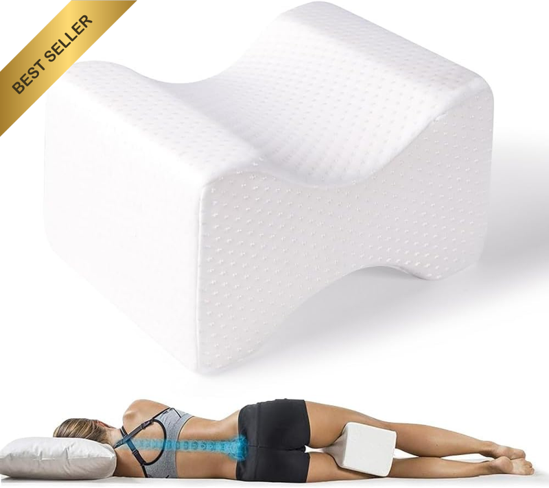 Orthopedic Memory Foam Knee Pillow for Side Sleepers, Ergonomic Leg Spacer Cushi