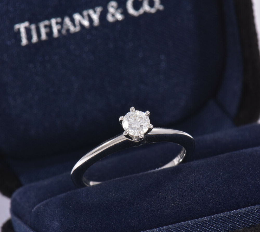 Tiffany & Co Platinum .27 ct Round Solitaire Diamond Ring Tiffany & Co Platinum .27 ct Round Solitaire Diamond Ring