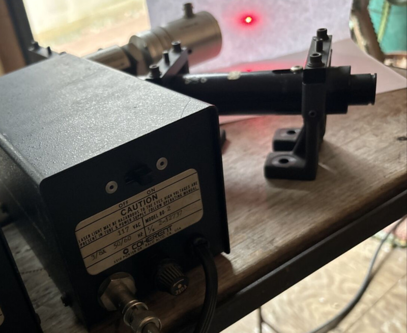 Coherent Model 80 HeNe Laser w/power Supply 304 Modulator Lens DIY Helium Neon