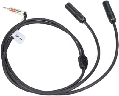Am Fm Radio Car Stereo Antenna Splitter 2 in 1 Out Auto Aux Ant black 