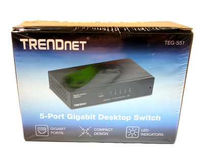 TRENDnet TEG-S51 5 Port Gigabit Desktop Switch 5 x Gigabit RJ-45 Ports 10 NEU