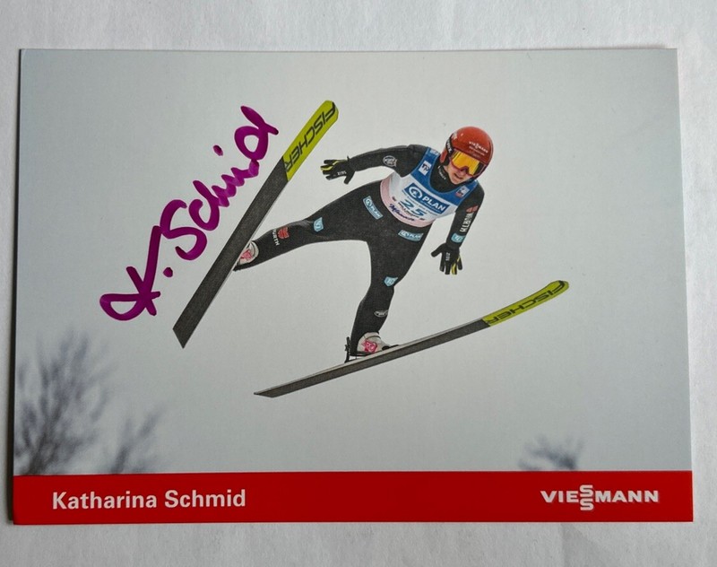 Original Sign. Autogrammkarte Skispringen Katharina Schmid Geb. Althaus