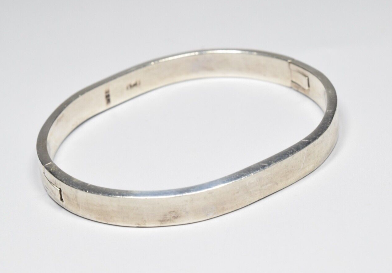 Vintage Sterling Silver 925 Chunky Solid Silver Bangle