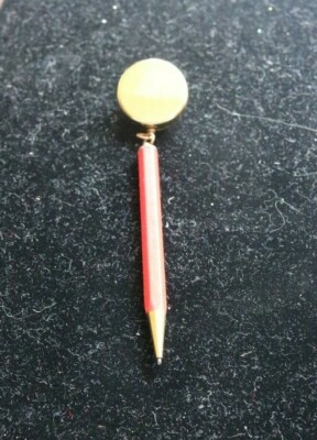 Vintage Mechanical Pencil Retractable attached to brooch/ pin 