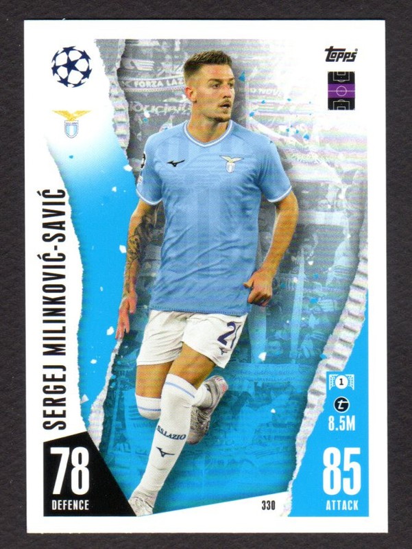 Topps Match Attax 2023-24 Uefa #330 Sergej Milinkovic-Savic Ss Lazio