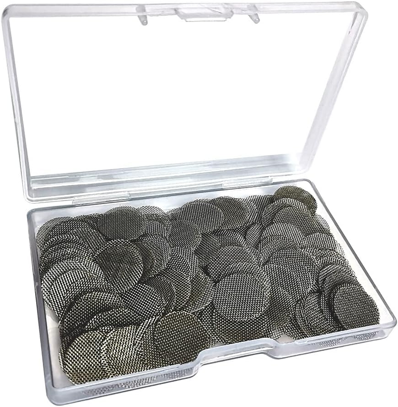 200Pcs Stainless Steel Pipe Filters, 15Mm/0.59 Inch Smoking Screens Pipe, Silver