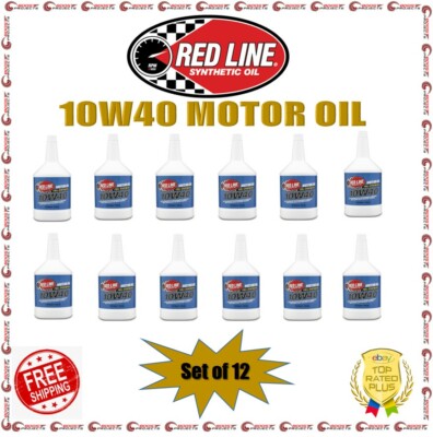 Red Line Full-synthetic High Performance 10W40 Motor Oil Set of 12 Quart 11404