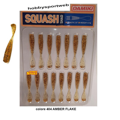 DAMIKI SQUASH SHAD 2" 404 AMBER FLAKE TROTA  LAGO FIUME LIGHT ROCK FISHING 15 PZ