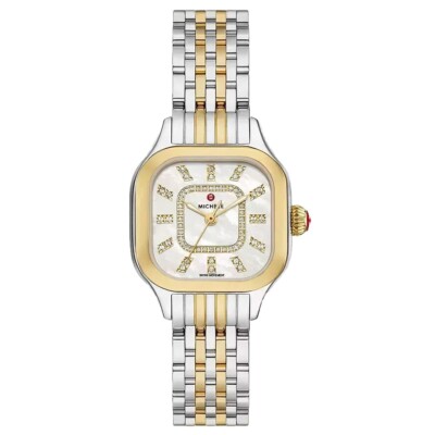 Michele Meggie Two-Tone Mother Of Pearl Diamond Dial Watch MWW33B000009
