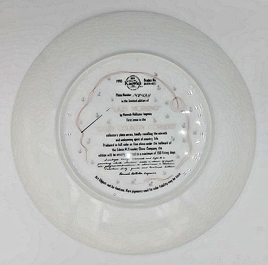 Edwin M Knowles Lazy Morning Hannah Hollister Ingmire Collector Platte 1990 P190